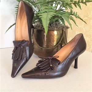 CHANEL shoes, brown oxford pumps